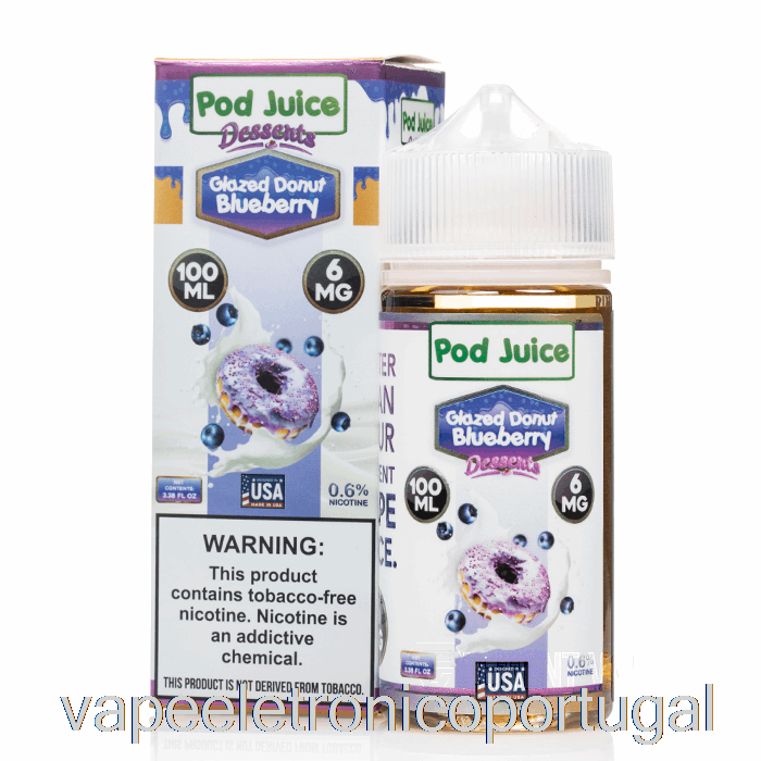 Vape Eletronico Glaceado Donut Mirtilo - Suco De Vagem - 100ml 3mg